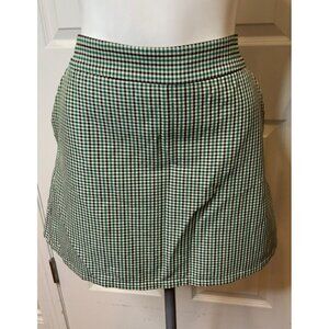 Zara Green, Black, & White Plaid Skort, Size L, NWT! $36